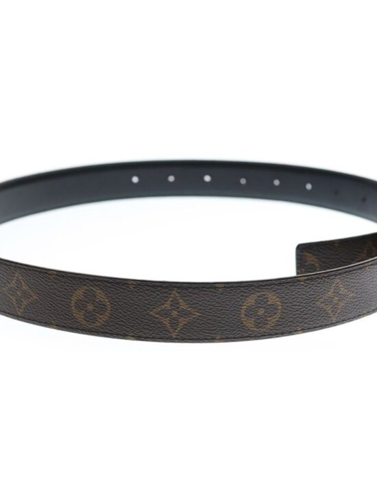 Louis Vuitton Reversible Logo Buckle Monogram Belt Brown